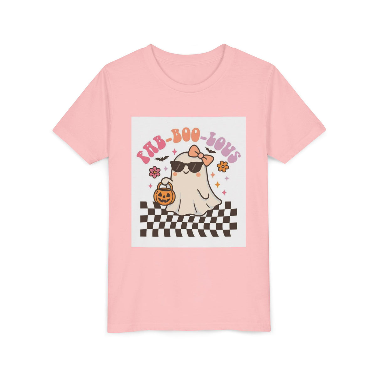 Youth Tee — "Fab-Boo-Lous" Cute Ghost Halloween Shirt