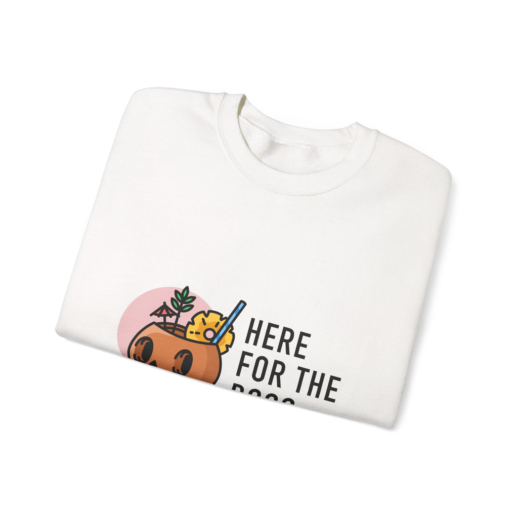 Halloween Sweatshirt — "Here for the Boos" Cute Pumpkin Skull Graphic