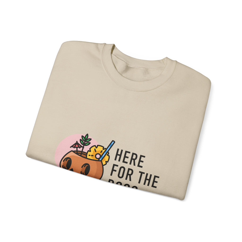 Halloween Sweatshirt — "Here for the Boos" Cute Pumpkin Skull Graphic