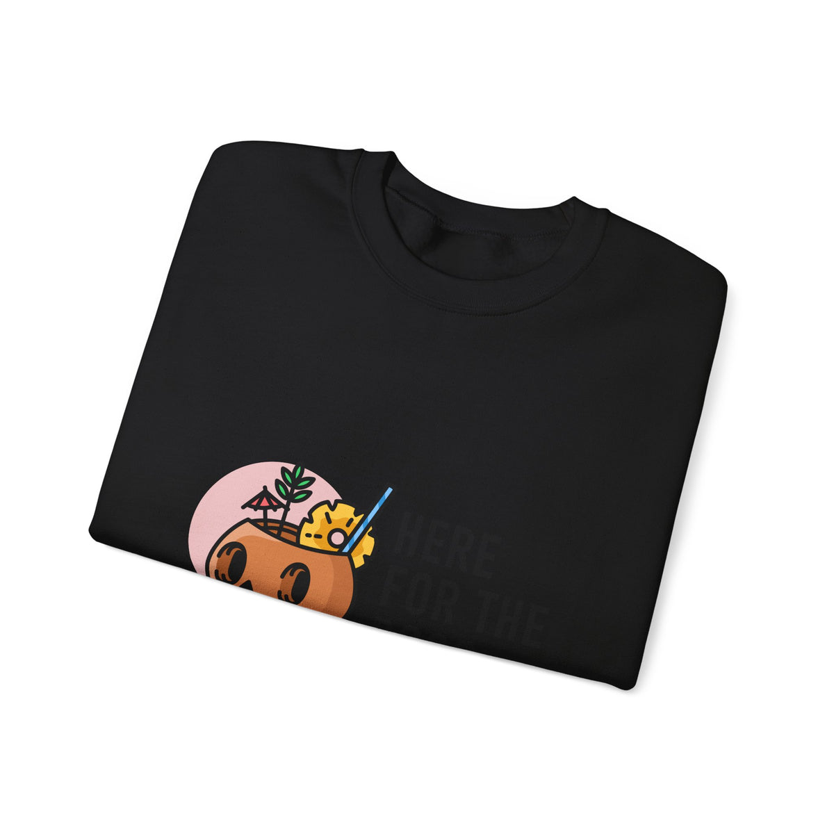 Halloween Sweatshirt — "Here for the Boos" Cute Pumpkin Skull Graphic