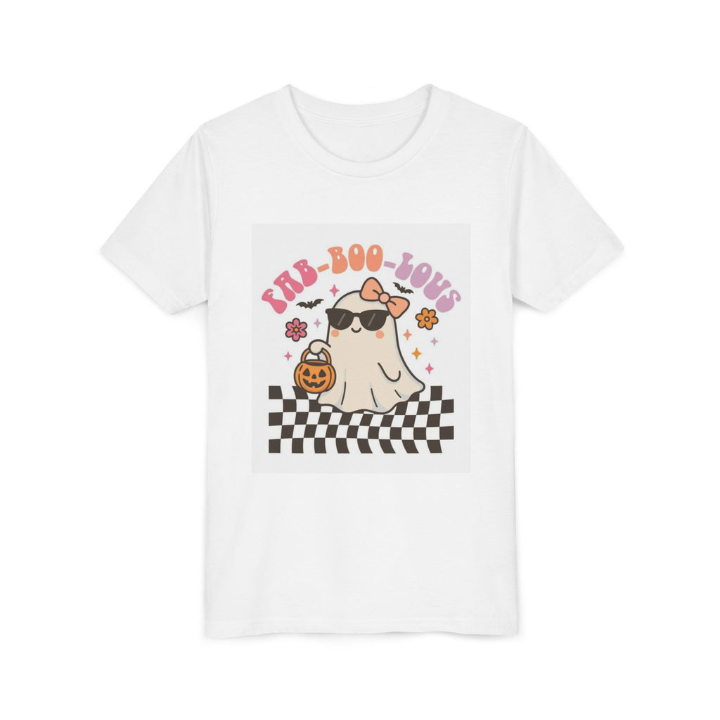 Youth Tee — "Fab-Boo-Lous" Cute Ghost Halloween Shirt