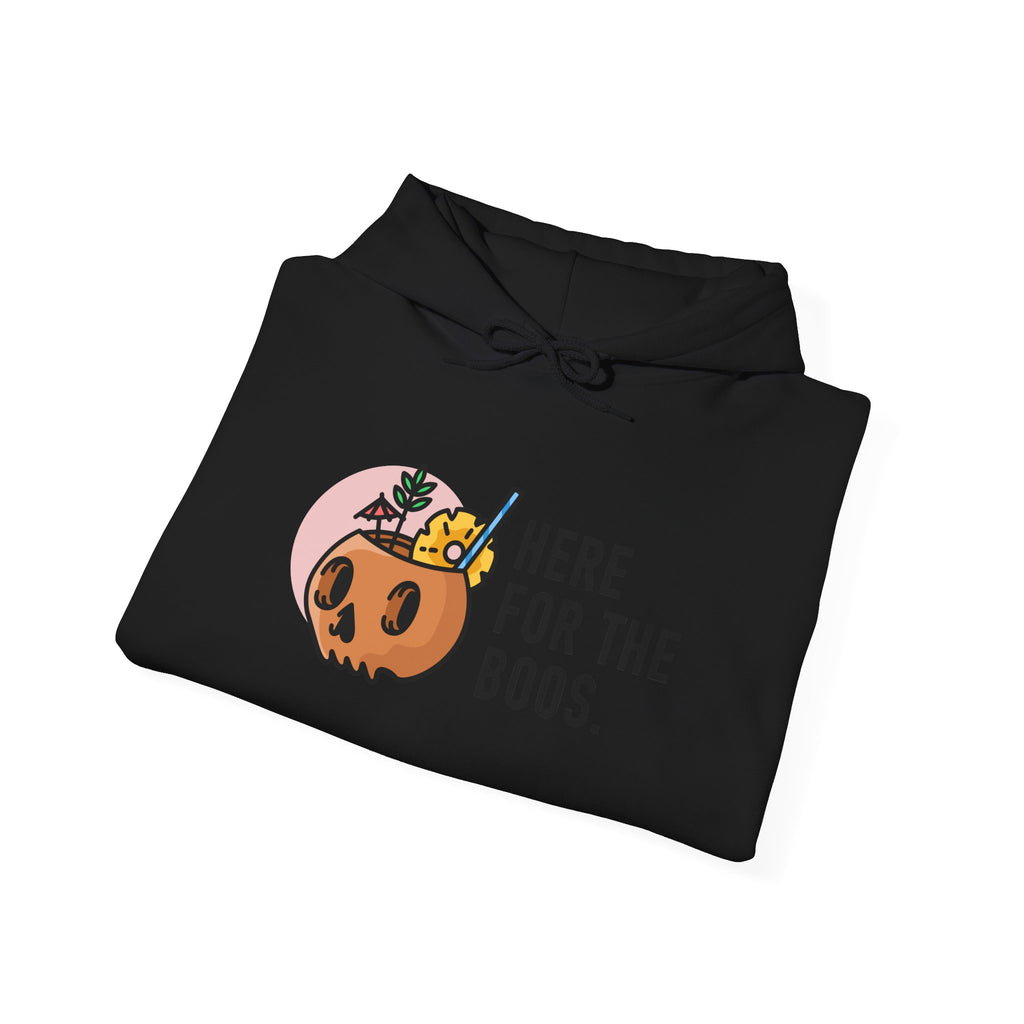 Halloween Hoodie - "Here For The Boos" Pumpkin Skull Graphic