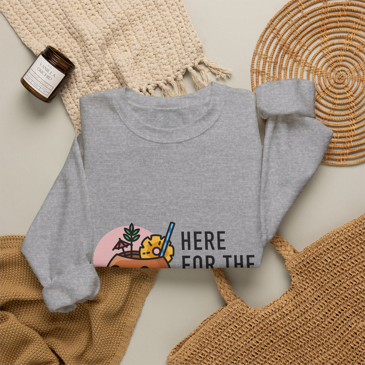 Halloween Sweatshirt — "Here for the Boos" Cute Pumpkin Skull Graphic