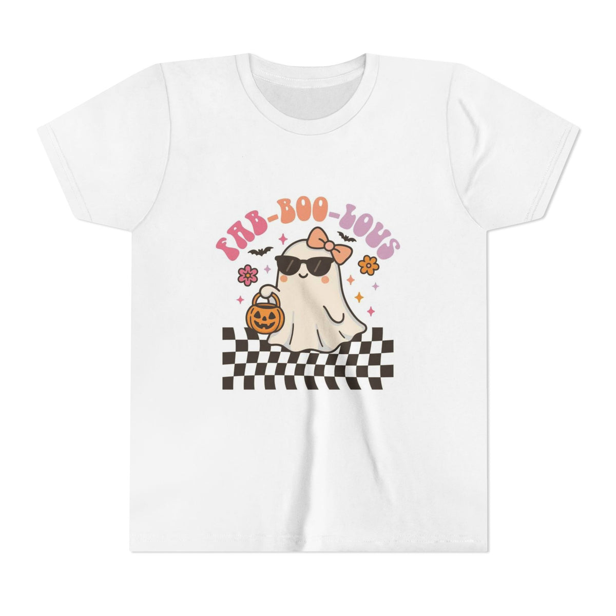 Youth Tee — "Fab-Boo-Lous" Cute Ghost Halloween Shirt
