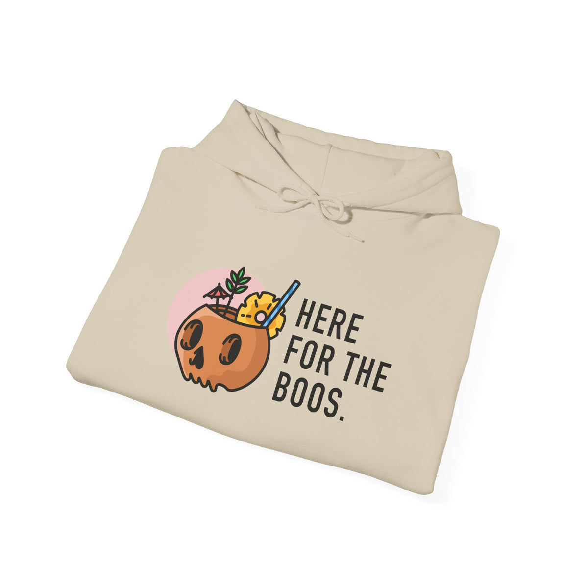 Halloween Hoodie - "Here For The Boos" Pumpkin Skull Graphic
