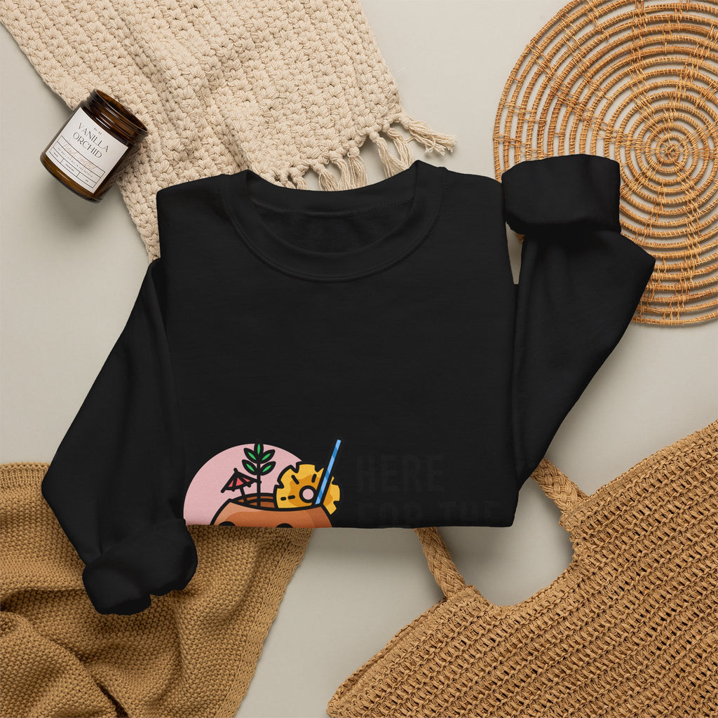 Halloween Sweatshirt — "Here for the Boos" Cute Pumpkin Skull Graphic