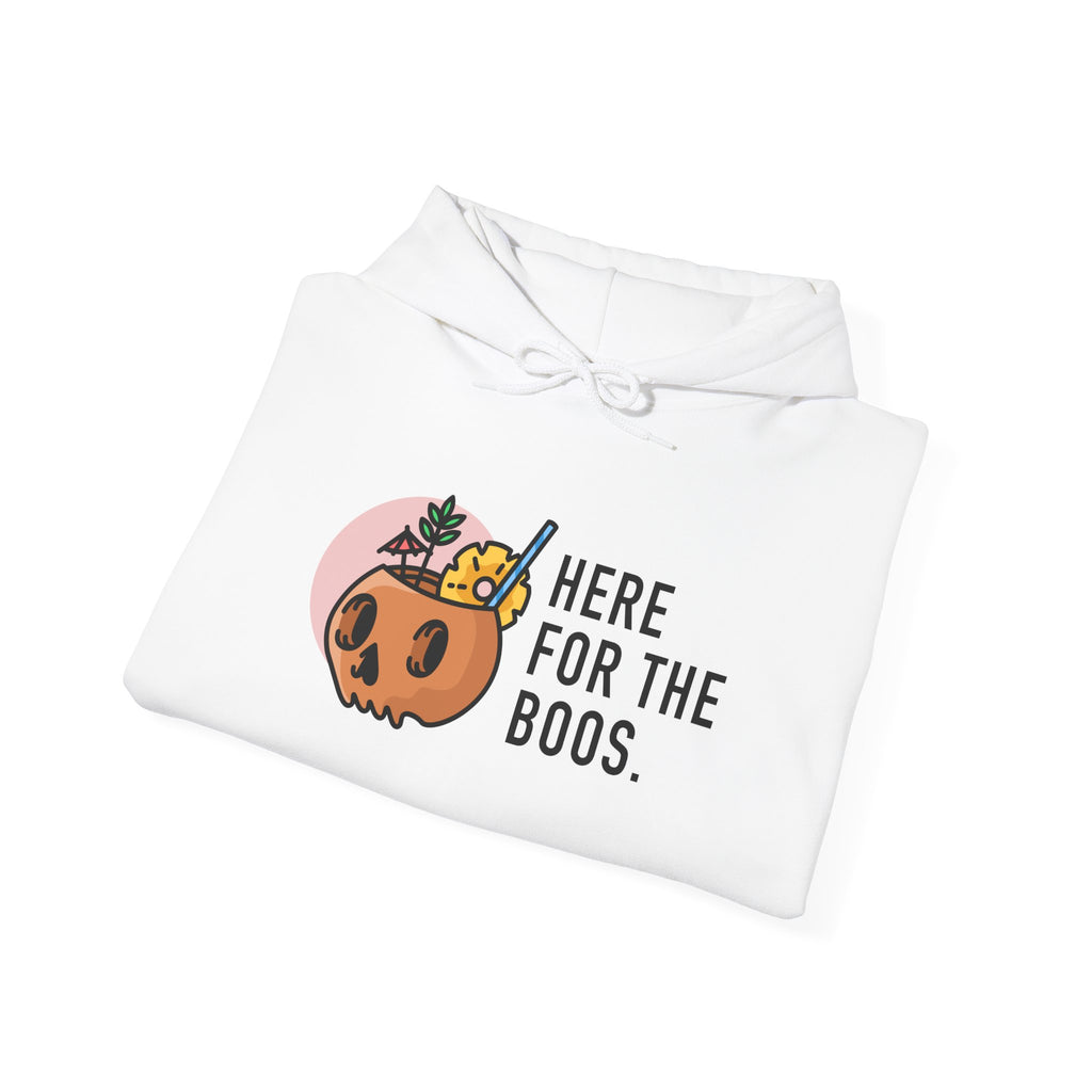 Halloween Hoodie - "Here For The Boos" Pumpkin Skull Graphic