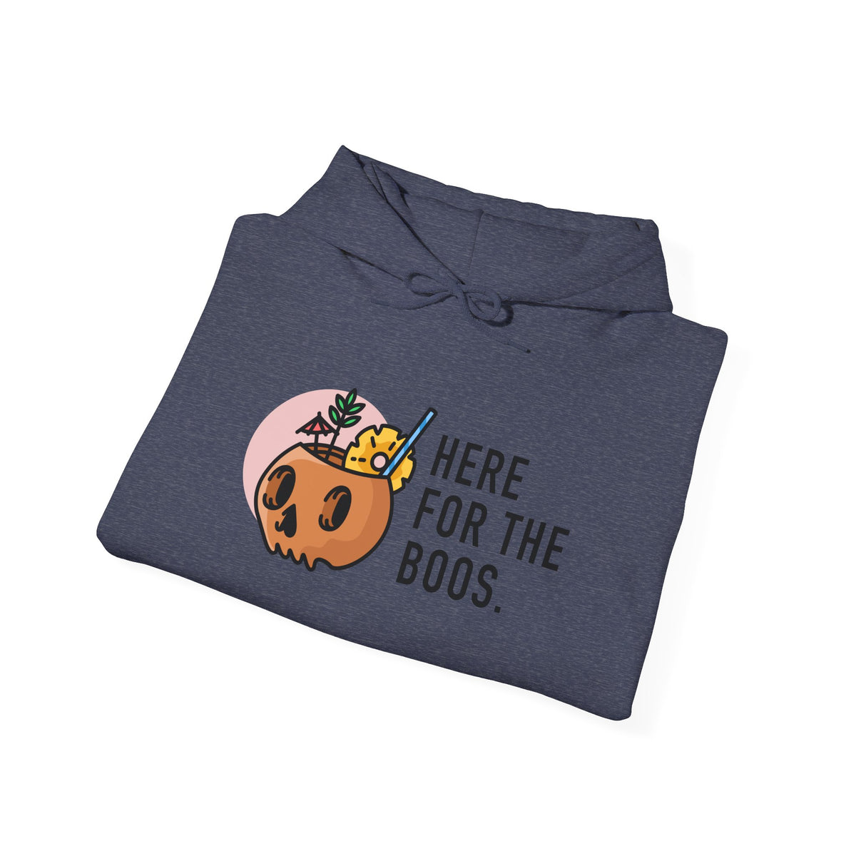 Halloween Hoodie - "Here for the Boos" Cute Pumpkin Ghost Party Sweatshirt