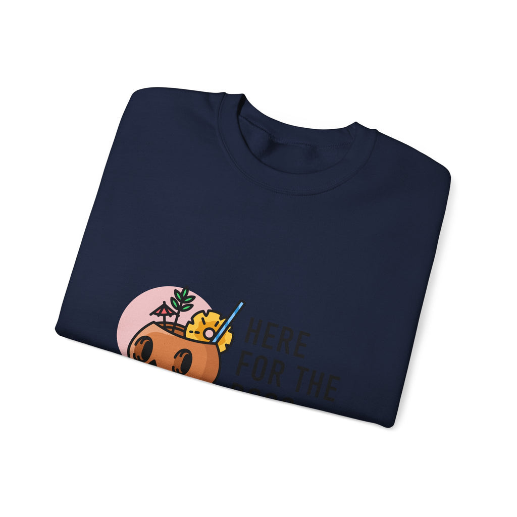 Halloween Sweatshirt — "Here for the Boos" Cute Pumpkin Skull Graphic