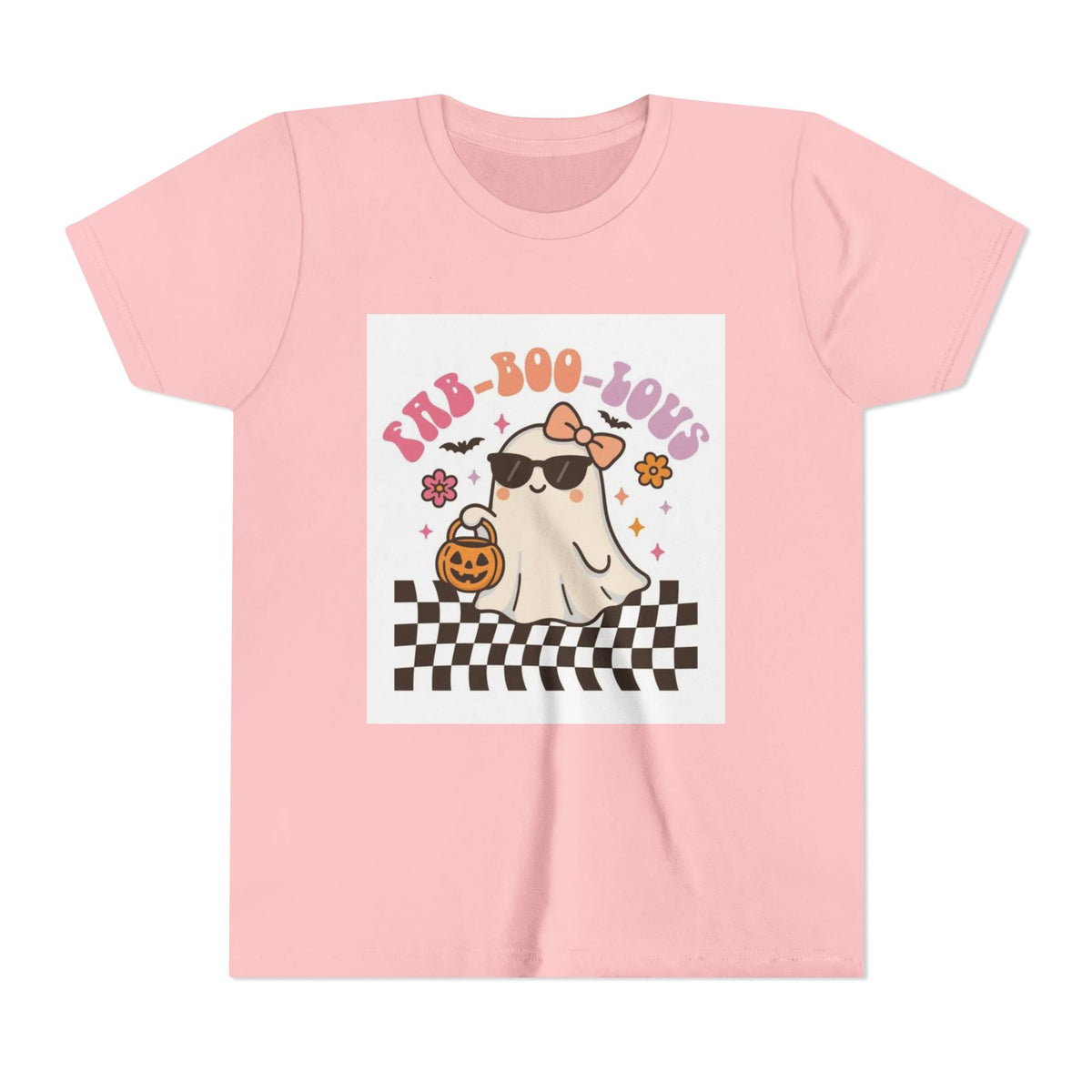 Youth Tee — "Fab-Boo-Lous" Cute Ghost Halloween Shirt