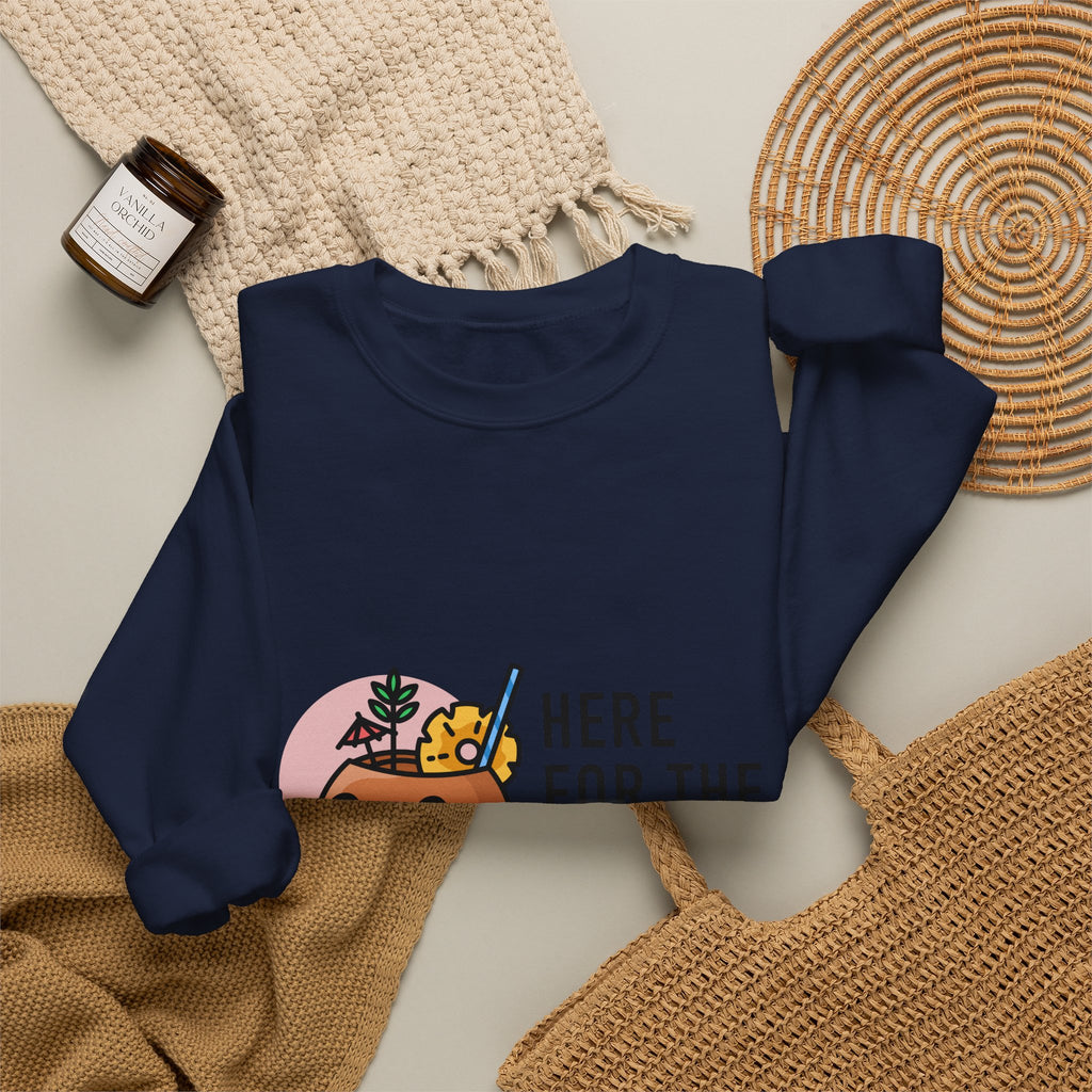 Halloween Sweatshirt — "Here for the Boos" Cute Pumpkin Skull Graphic